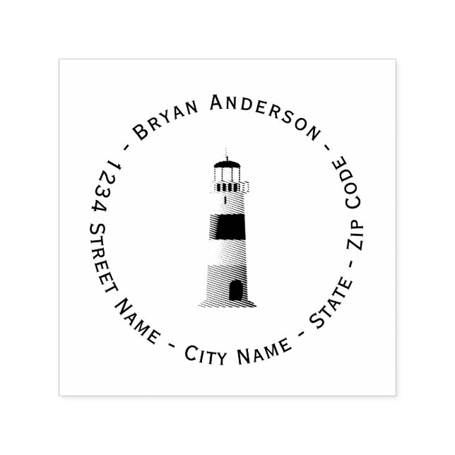 Rücksendeadresse Leuchtturm Selbstfarbige Briefmar Permastempel (Design)