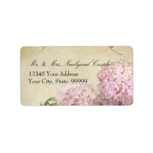 Rücksendeadresse Matching Pink Hydrangea Hochzeit Adressaufkleber