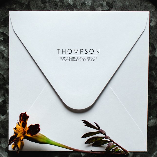 Rücksendeadresse Minimalistisch Moderne Hochzeit m Permastempel (Von Creator hochgeladen)