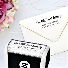 Rücksendeadresse mit benutzerdefinierten Familienn Permastempel