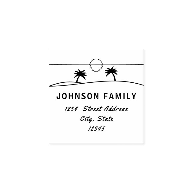 Rücksendeadresse mit Familiennamen Gummistempel (Prägung)