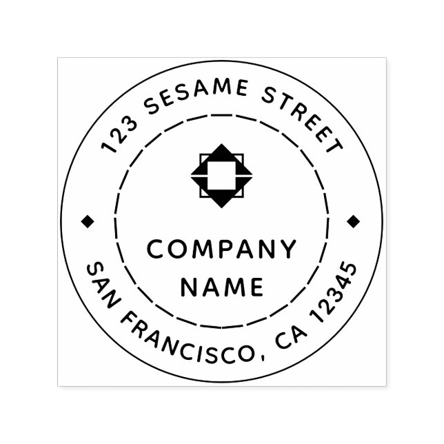 Rücksendeadresse mit Firmenlogo Moderne Eleganz Permastempel (Design)