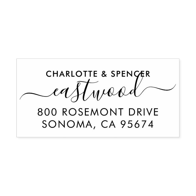 Rücksendeadresse Modern Couple's Script Name Permastempel (Design)