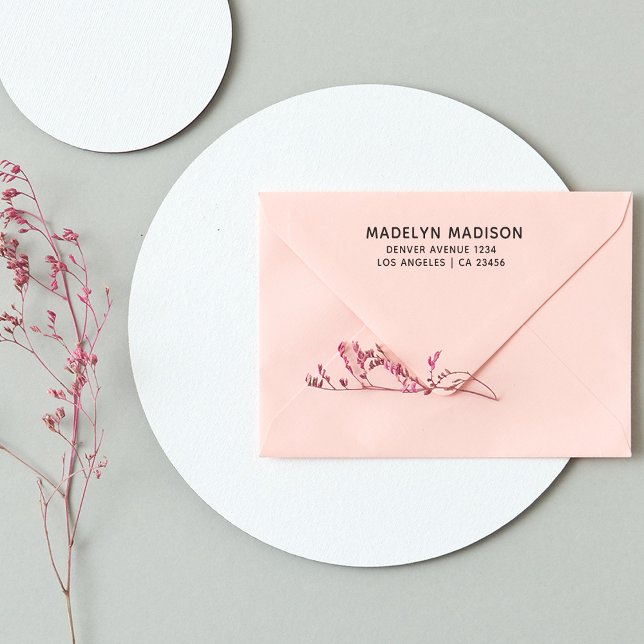 Rücksendeadresse Moderner Minimalistischer Name Gummistempel (Von Creator hochgeladen)