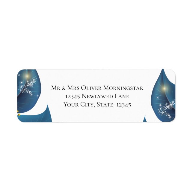 Rücksendeadresse Modernes Deep Indigo Blau und Gol (Vorne)