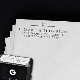 Rücksendeadresse Modernes, elegantes Monogramm ind Permastempel