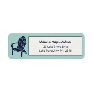 Rücksendeadresse Navy Blue und Aqua Adirondack