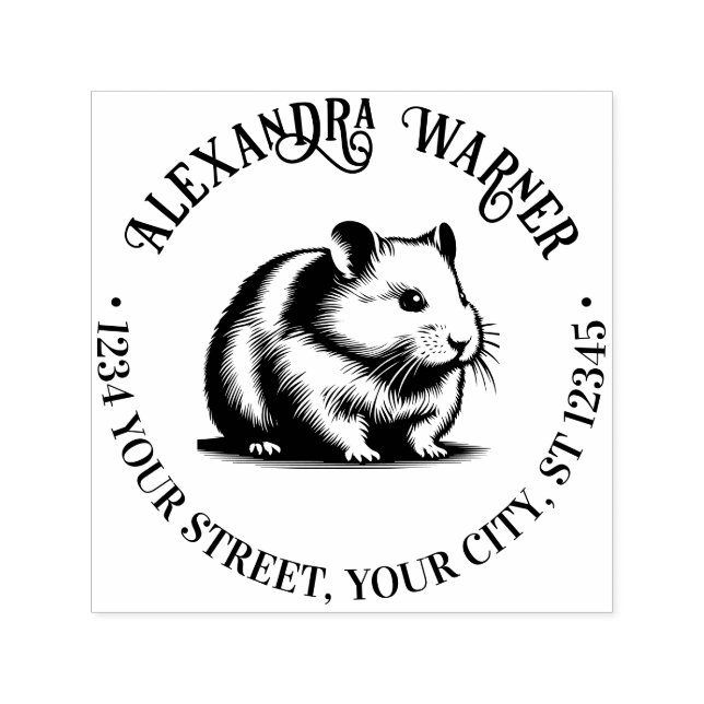 Rücksendeadresse niedlich Cheeky Hamster Permastempel (Design)
