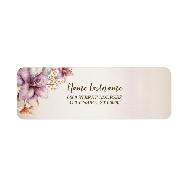 Rücksendeadresse Party Watercolor Boho Pink Blume (Vorne)