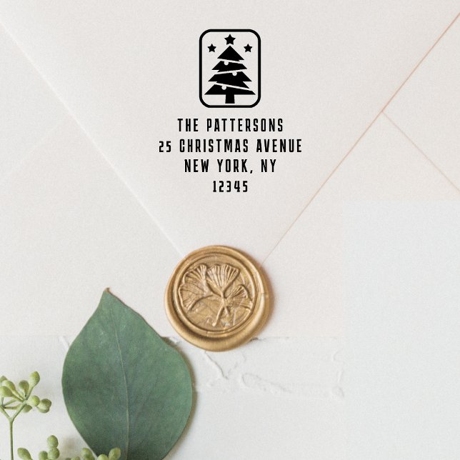 Rücksendeadresse Personalisierter Weihnachtsbaum Permastempel (Von Creator hochgeladen)