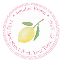 Rücksendeadresse Pink und Weiß Positano Lemon