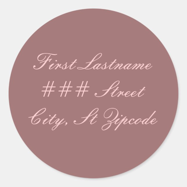 Rücksendeadresse Runder Aufkleber (Vorderseite)