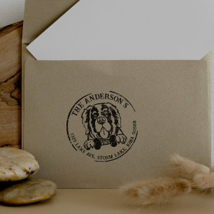 Rücksendeadresse Saint Bernard Dog Gummistempel
