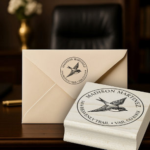 Rücksendeadresse Schlucken Bird Eleganter Flug Gummistempel