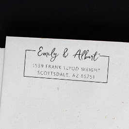 Rücksendeadresse Script Name Custom Stylish Monogr Permastempel