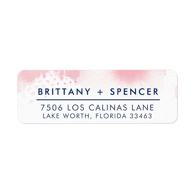 RÜCKSENDEADRESSE Stilvoll marinebrosa Aquarell (Vorne)