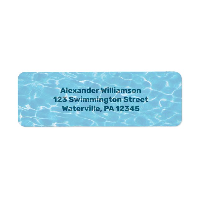Rücksendeadresse unter dem Wasserschwimmbecken (Vorne)