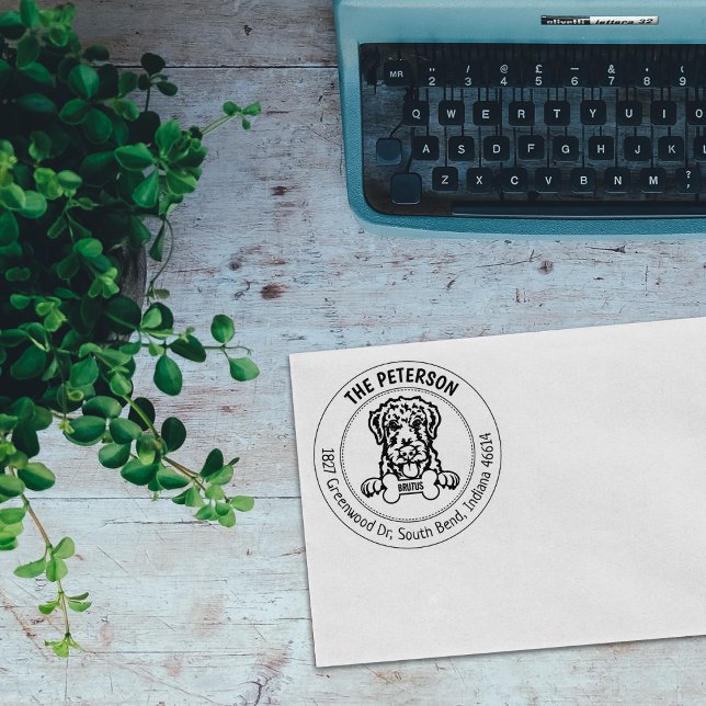 Rücksendeadresse von Airdale Terrier Dog Gummistempel (Von Creator hochgeladen)