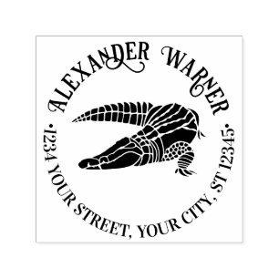 Rücksendeadresse von Alligator Gator Reptile Name Permastempel