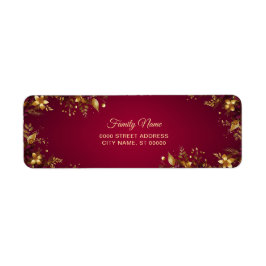 Rücksendeadresse von Burgundy Red Gold Blume