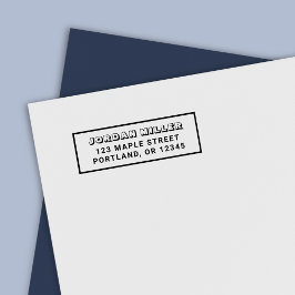 Rücksendeadresse von Grenzblöcken und Fett-Namen Permastempel