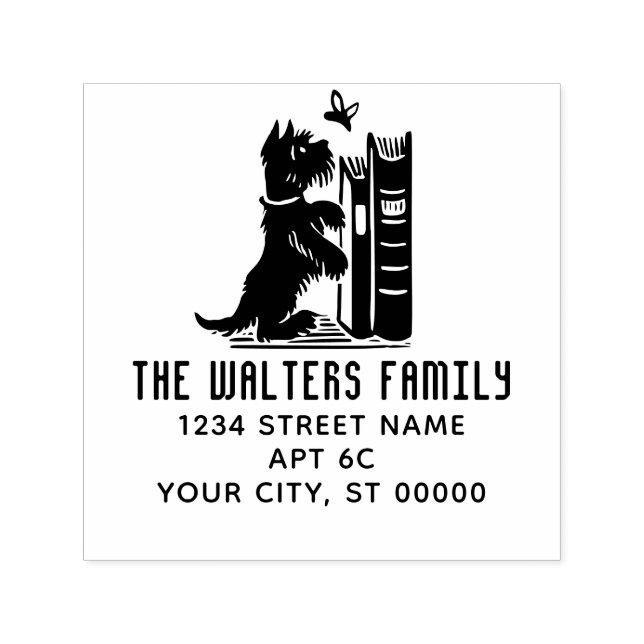 Rücksendeadresse von niedlichen Hunden und Schmett Permastempel (Design)
