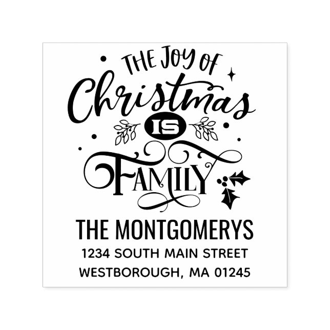 Rücksendeadresse von Weihnachts-Familienangebot Permastempel (Design)