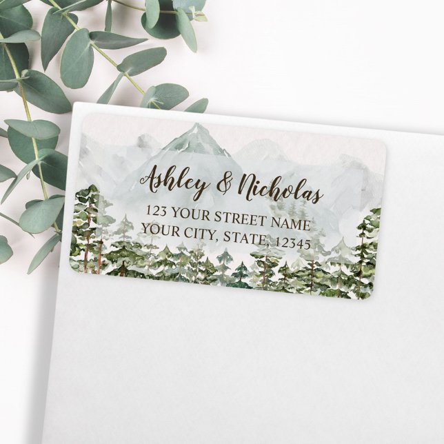 Rücksendeadresse Wald und Gebirge Adressaufkleber (In situ envelope)