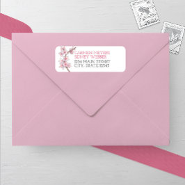 Rücksendeadresse Watercolor Cherry Blossom Hochzei