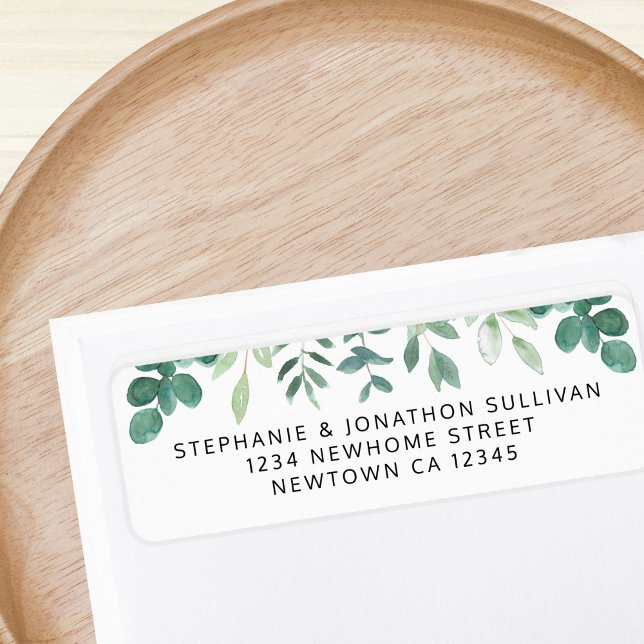 Rücksendeadresse "Watercolor Greenery" (Von Creator hochgeladen)