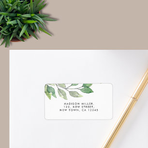 Rücksendeadresse "Watercolor Greenery" Adressaufkleber