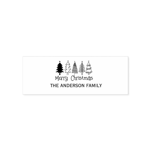 Rücksendeadresse Weihnachten Minimalistischer Skri Permastempel (Design)