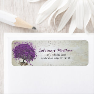 Rücksendeadresse Whimsical Heart Leafe Tree Pum