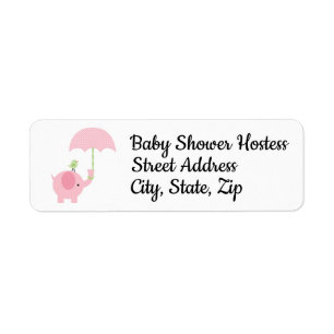 Rücksendeadresseaufkleber für Babymädchendusche