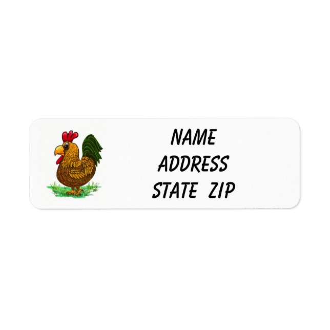 Rücksendeadressen-Aufkleber Aufkleber Rooster, Huh (Vorne)