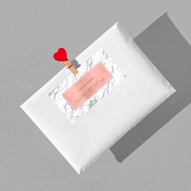 Rücksendeadressen-Aufkleber aus Silbergraurosa Ros (Von Creator hochgeladen)