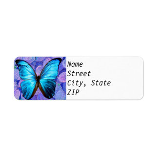Rücksendeadressen-Aufkleber - Blue Morpho auf Hydr