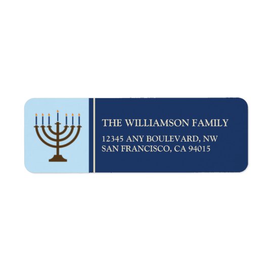 Rücksendeadressen-Aufkleber Chanukkas Menorah