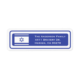 Rücksendeadressen-Aufkleber der israelischen Flagg
