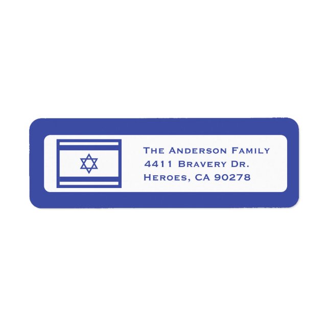 Rücksendeadressen-Aufkleber der israelischen Flagg (Vorne)