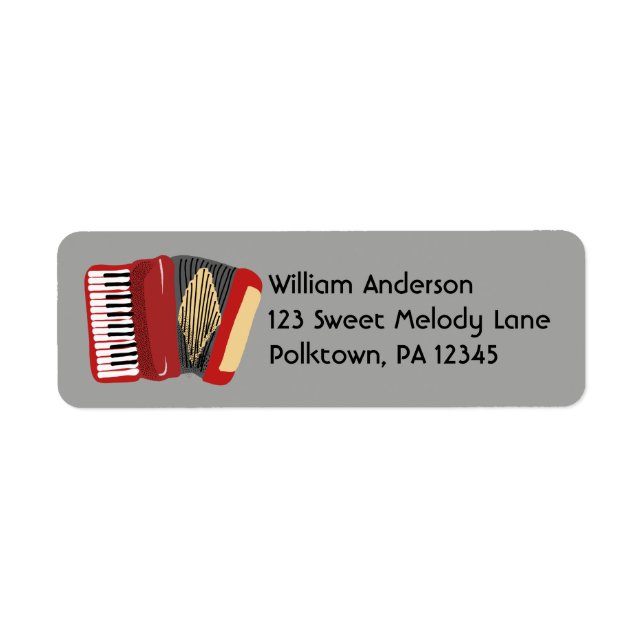 Rücksendeadressen-Aufkleber für Accordion-Spieler (Vorne)