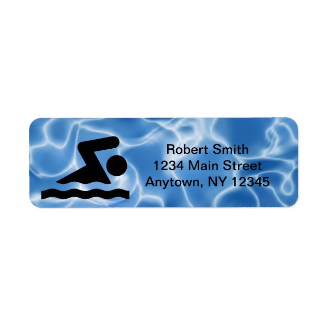 Rücksendeadressen-Aufkleber für die Schwimmgestalt (Vorne)