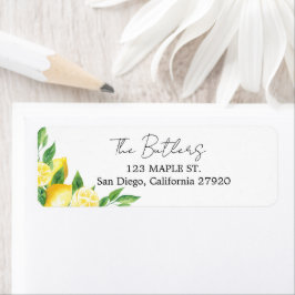 Rücksendeadressen-Aufkleber Lemon und Greenery
