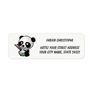 Rücksendeadressen-Aufkleber. Panda