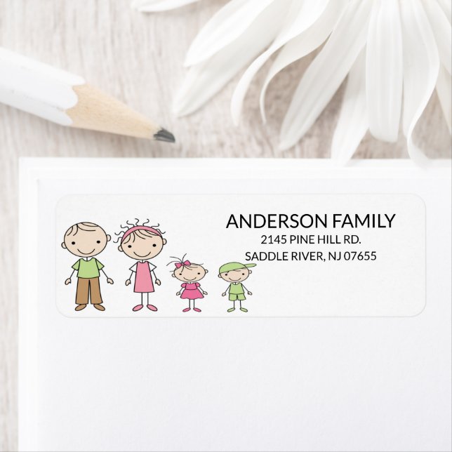 Rücksendeadressen-Aufkleber von Personen mit Famil (Insitu)