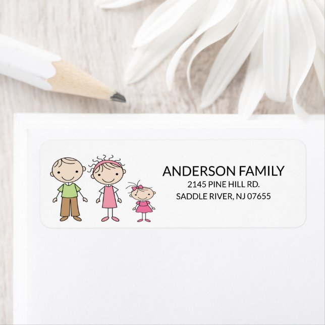 Rücksendeadressen-Aufkleber von Personen mit Famil (Insitu)