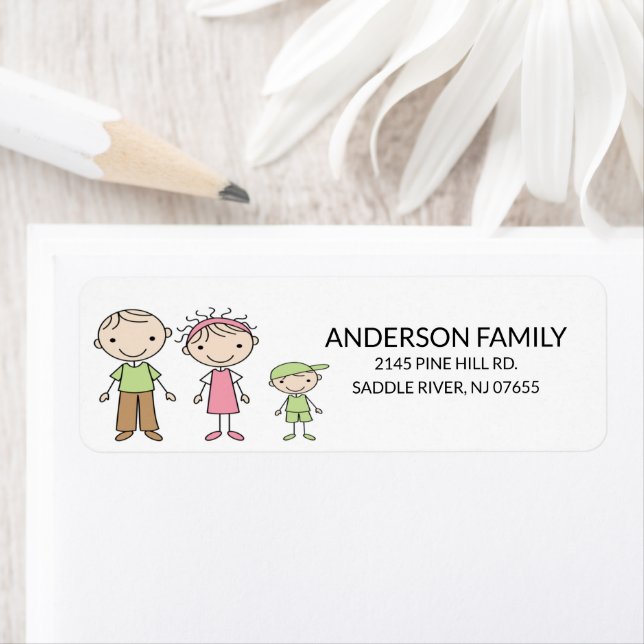 Rücksendeadressen-Aufkleber von Personen mit Famil (Insitu)