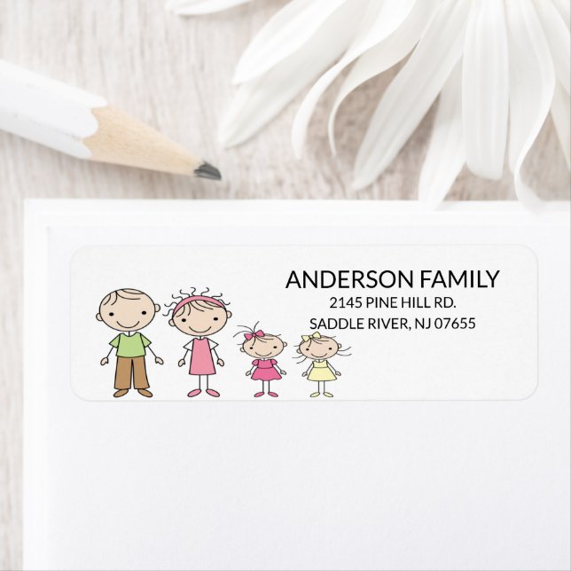 Rücksendeadressen-Aufkleber von Personen mit Famil (Insitu)