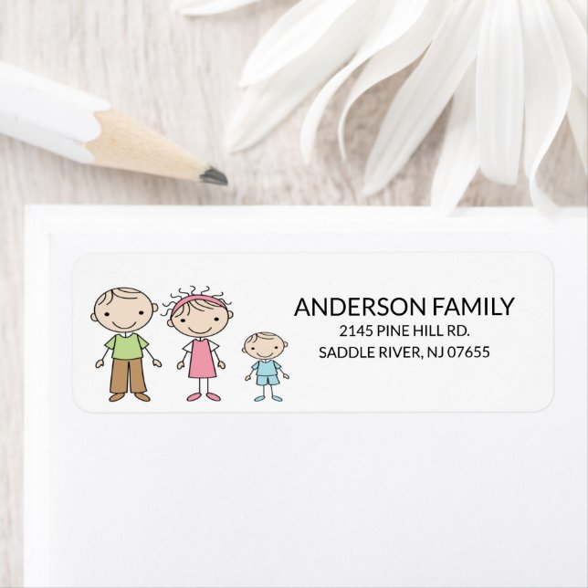 Rücksendeadressen-Aufkleber von Personen mit Famil (Insitu)