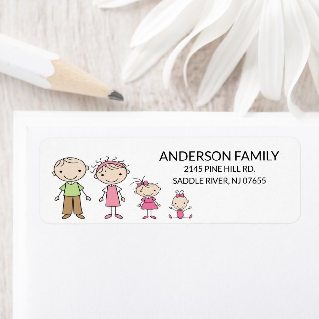 Rücksendeadressen-Aufkleber von Personen mit Famil (Insitu)